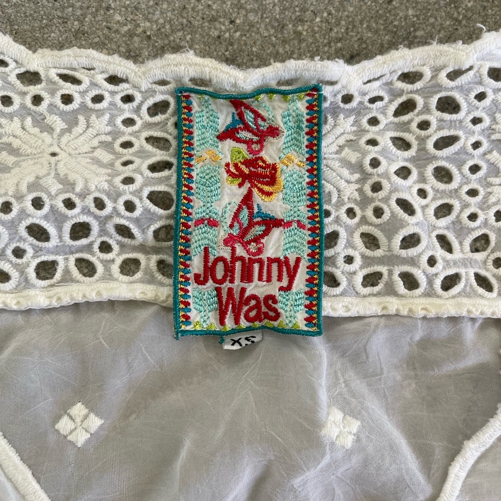 Johnny Was eyelet trapeze top